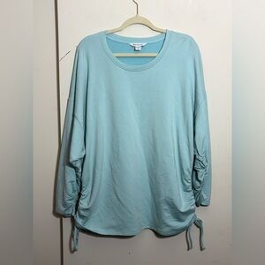 Athleta Green Ruched Relaxed Sweatshirt Size 1x